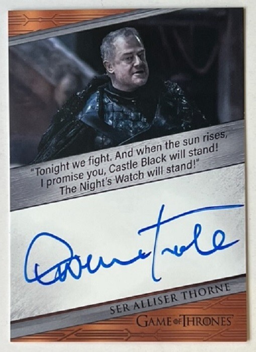 Ser Alliser Thorne Game Of Thrones Black Watch Owen Teale As