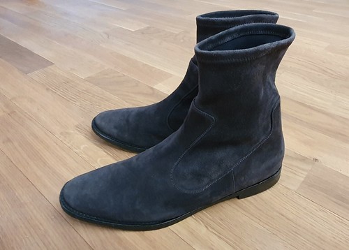 *Unützer* Luxus Stiefeletten Boots Stiefel Gr. 40 Stretch Wildleder grau - Bild 3 von 12