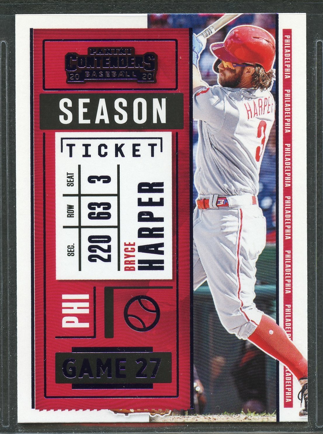 2020 Panini Contenders Purple Season Ticket - #25 - Bryce Harper - Phillies