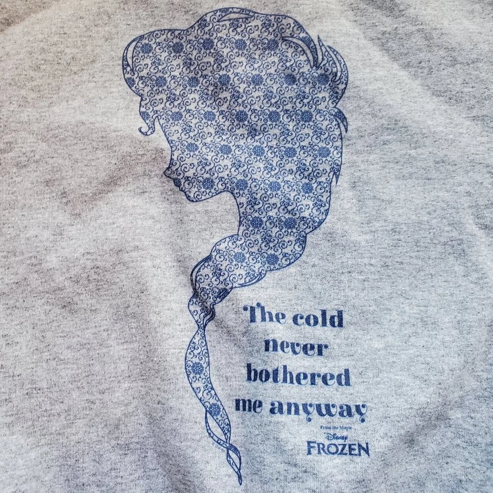 Moletom Disney Frozen Elsa cinza gráfico gola redonda tamanho XL - Imagem 4 de 4