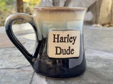 Harley Dude Stoneware Large  Mug  Pottery Tumbleweed Pottery Made In USA