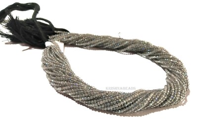 5 Strands Natural Labradorite Rondelle 2-2.5mm Micro Faceted Gemstone Beads 13''