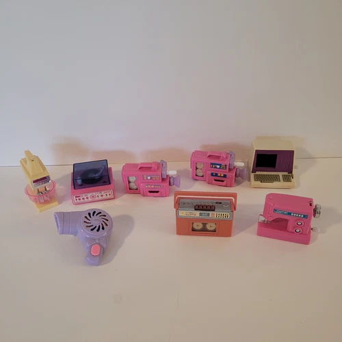 Barbie Vintage Wind Up Toys Action Accents Magic Moves Sewing Radio Hair Dryer