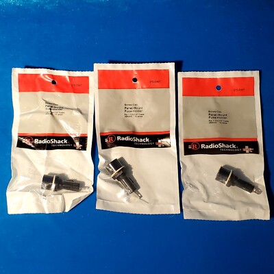 3x RADIOSHACK 270-0367 SCREW-CAP PANEL-MOUNT FUSE HOLDER 1-1/4x1/4 250VAC 10A