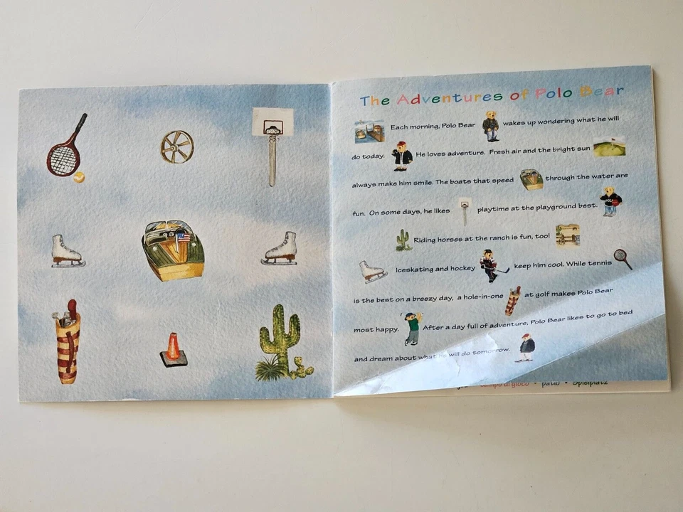 SUPER RARE Polo Ralph Lauren THE ADVENTURES OF POLO BEAR Sticker Book UNUSED - Image 3 of 4