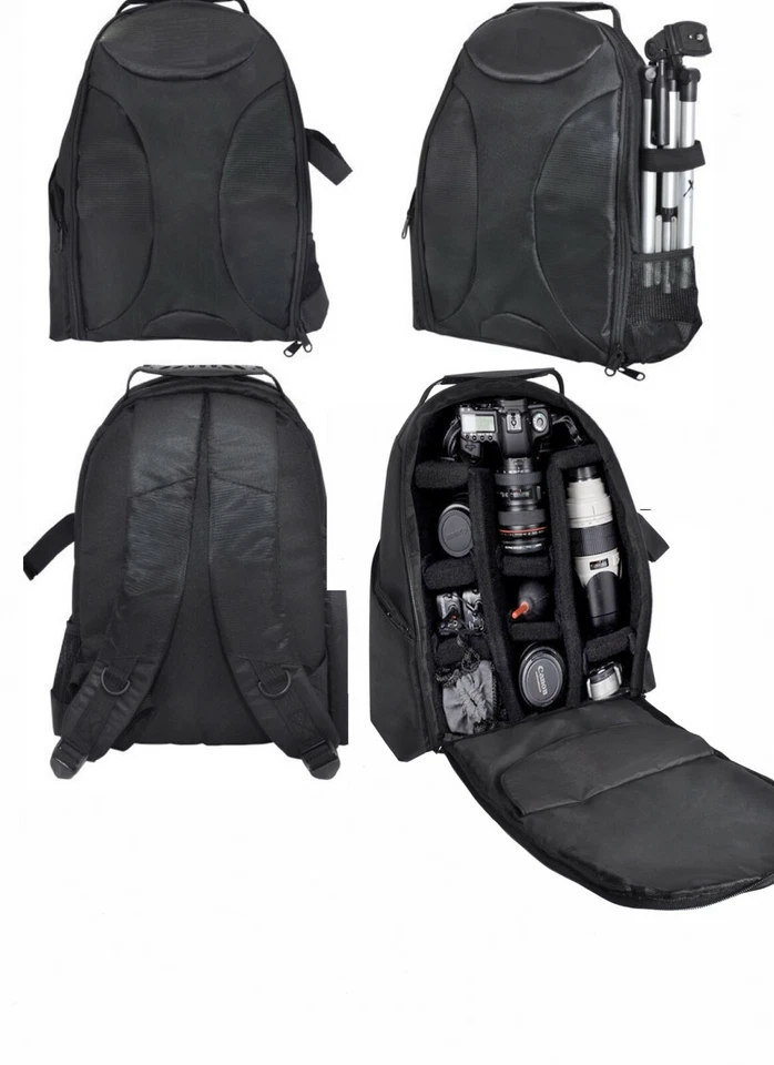CAMERA BACKPACK BAG FITS DSLR & LENSES + POUCH + REMOTE FOR CANON EOS REBEL - Image 3 of 4