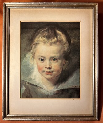 VTG Portrait Clara Serena ''Kinderkopf''Copy After Peter Paul Rubens 13  X 11 