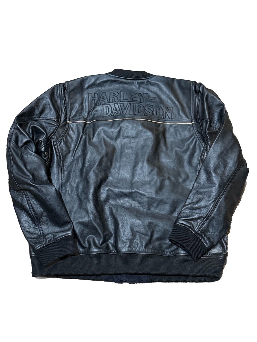 M*様 80s Harley-Davidson leather bomber j 80s Harley Davidson Leather Motorcycle Bomber Jacket Black