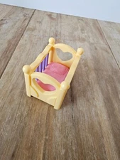 Vintage Tyco Quints Yellow Purple Baby crib 1990 Blip Toys