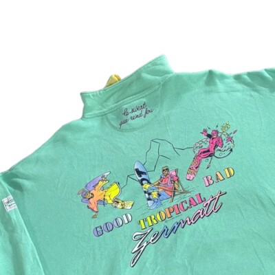 VTG 80s Zermatt Turquoise Jacket XL Ski Surf Skate Vaporwave Grunge Sweet Line