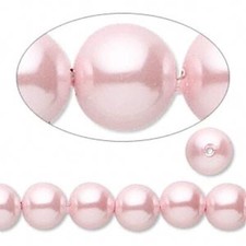Hemalyke Magnetic 8mm Pink Pearl Beads with 1mm Hole 1 Strand 50