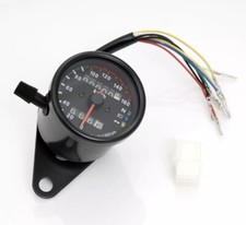 Kit Tachimetro Moto 60mm Nero 160 km/h Contachilometri Universale Cafe Racer