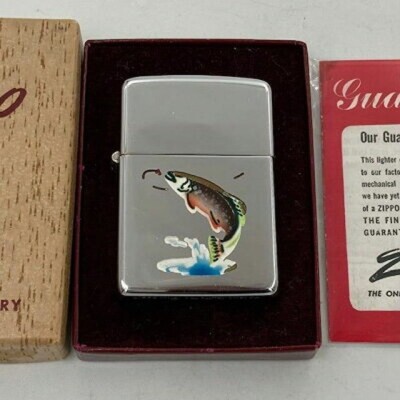 ビンテージzippo タウン&カントリー セッター犬 1949年-1951年 Zippo 1949-1951 Town & Country Trout Lighter with Nickel Silver