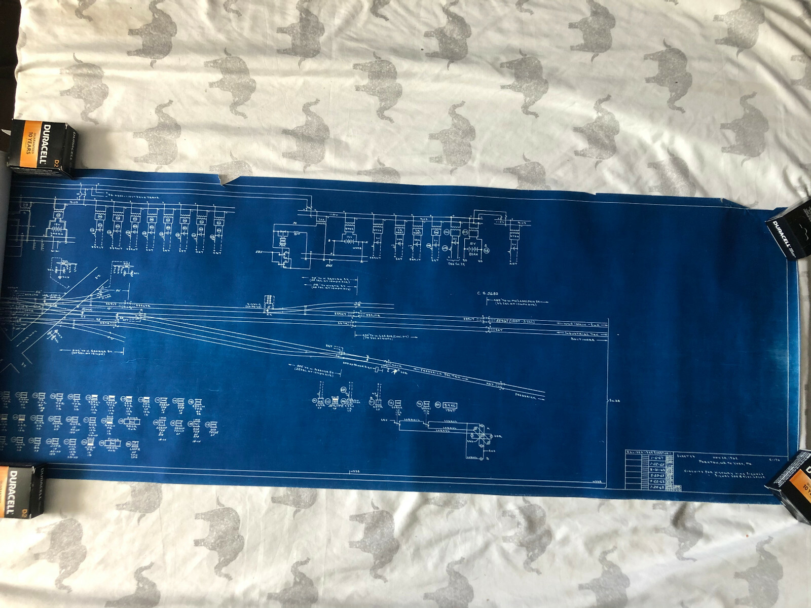 PRR PARKTON TO YORK PA CIRCUITS FOR HWAY XING SIGNALS BLUEPRINT 78"X16