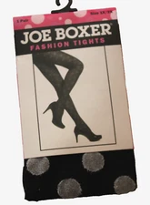 Joe Boxer Women's Black Big Polka Dot Fashion Tights  S-2X