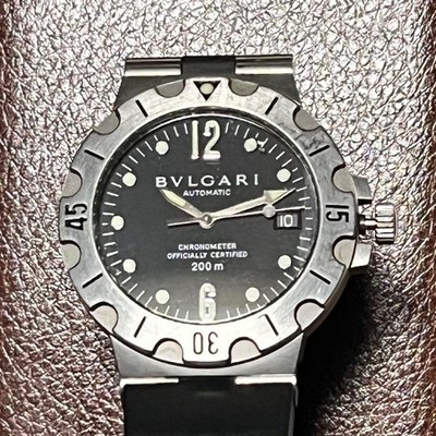 Bvlgari Diagono Scuba SD38S Automatic 38mm Black Rubber Belt
