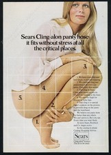 1972 Sears Cling-Alon pantyhose panty hose wo...