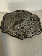 Vintage Brass Belt Buckle "Big Mouth Bass" 3257