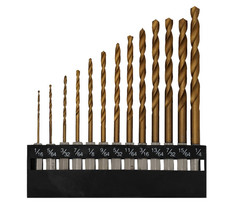 13pc Quick  Change Hex Shank Titanium Drill Bit Set 1/16"  1/4" Sizes Durable HSS