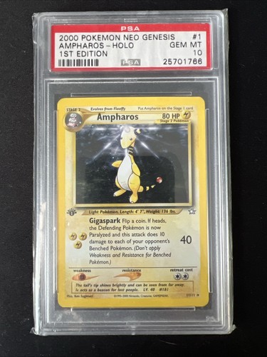 Ampharos (1st Edition) graded PSA 10 for sale on eBay