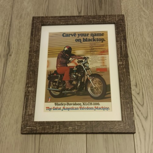 AMF Harley-Davidson XLCH-1000 Sportster Framed Vintage Wall Art