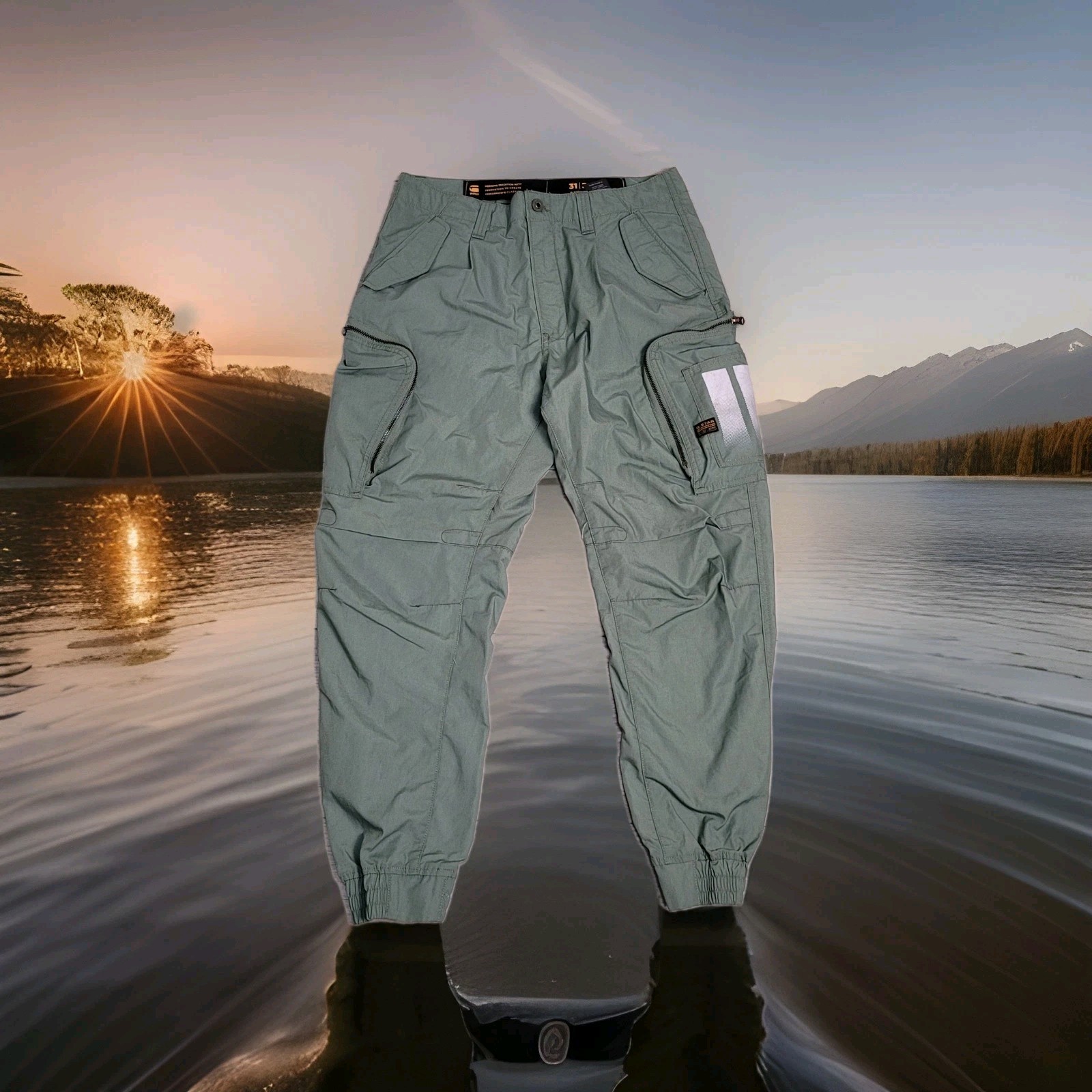 Men's 31x32 Green Flight Cargo Relaxed Tapered Tactical