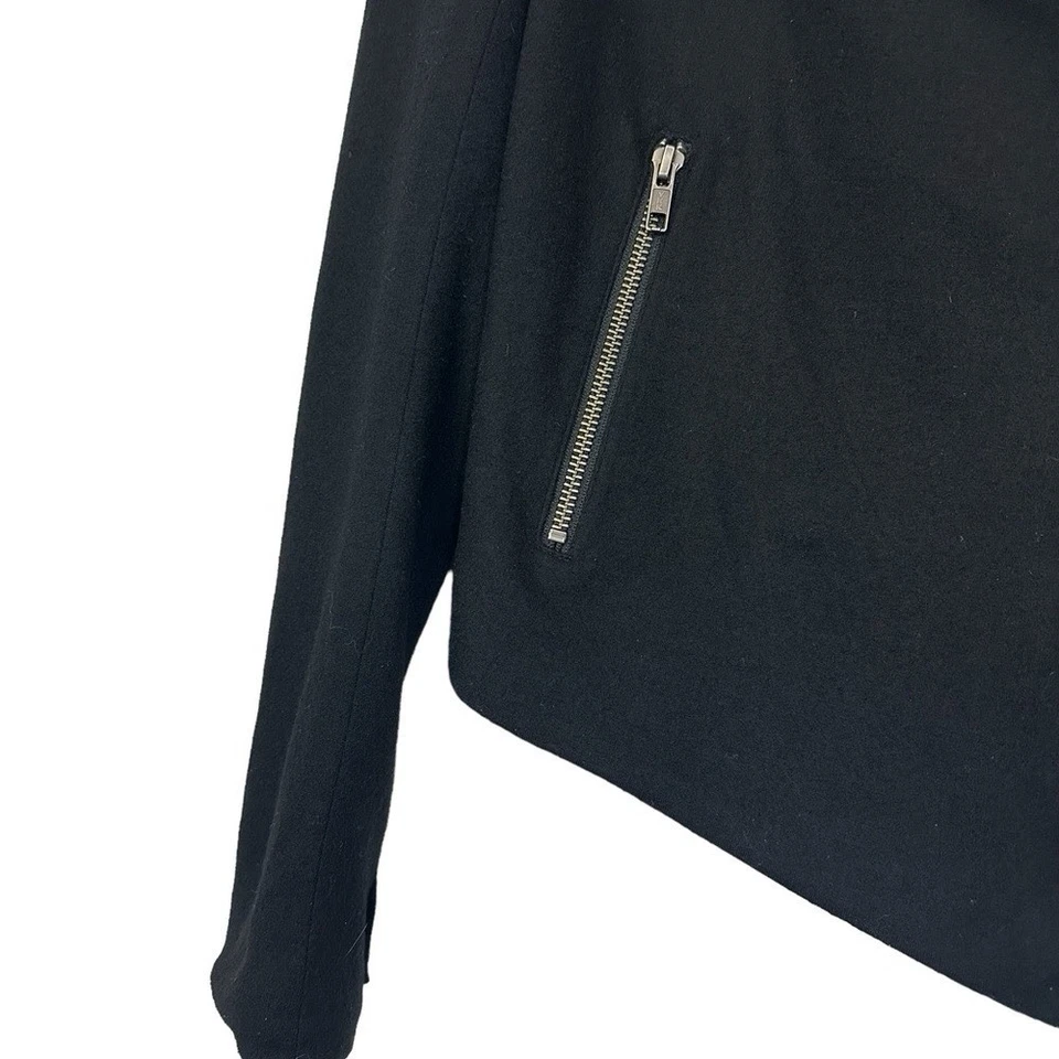 Helmut Lang Sonar Wool Cropped Moto Jacket Black Size P - Image 3 of 4