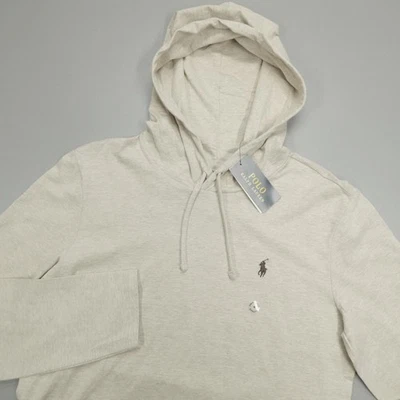 Polo Ralph Lauren Men's Lightweight Hoodie Cotton Pony Logo Beige - Image 1 of 4
