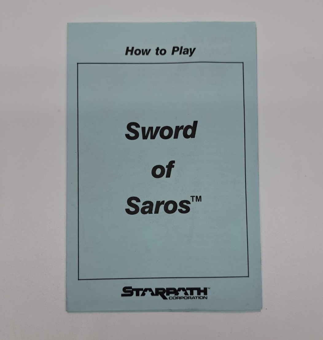SWORD OF SAROS Starpath Arcadia Atari 2600 Supercharger manual