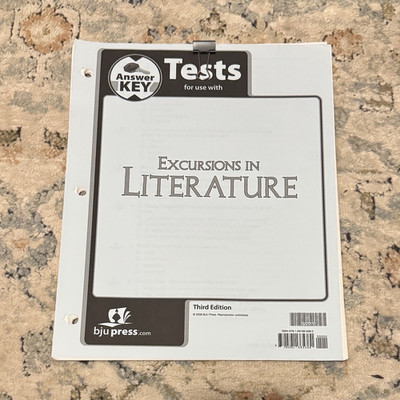 BJU Press Excursions in Literature Tests Answer Key 3rd Edition Paperback