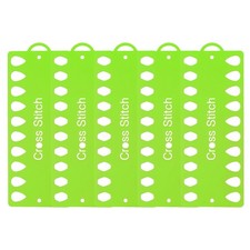 5pcs Tarjetas organizadoras hilos bordar plástico, 20 pos, verde