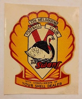 1950s Shell South Melbourne Swans Decal
