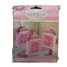 Amscan "It's a Girl " Favor Boxes   Baby Shower Gift Set 24 ct NEW Sealed