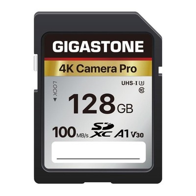 【5-Years Data Recovery】GIGASTONE 128GB SD Card, 4K Camera Pro, A1