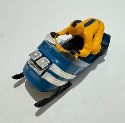 DAVESHOBBY Aurora T-JET Slot Car - SNOWMOBILE in Blue with Butterscotch Driver
