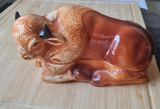 Michel Caugant Büffel Bison Terrine Keramik 