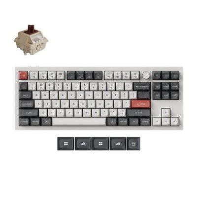 Keychron Q3 Ultra 8K Wireless Mechanische Tastatur Weiß Silk POM Switch - Brown