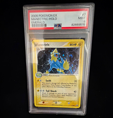 Nintendo Manectric 7/106 EX Emerald Holo Rare English 2005 80 HP PSA 9 POP129