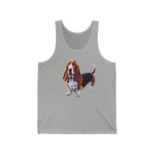 Basset Hound Unisex Jersey Tank Top   A Touch of Canine Elegance