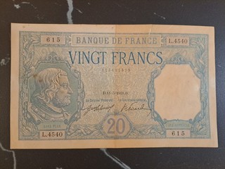 BILLET 20 FRANCS BAYARD 1918 NON EPINGLE PR TTB