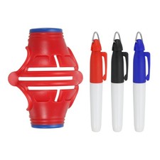Golf Ball Marker Stencil Alignment Tool with Red/Blue Pens