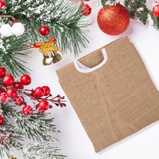 Reusable Khaki Christmas Tree Skirt Apron Decoration Carpet for Holiday Decor