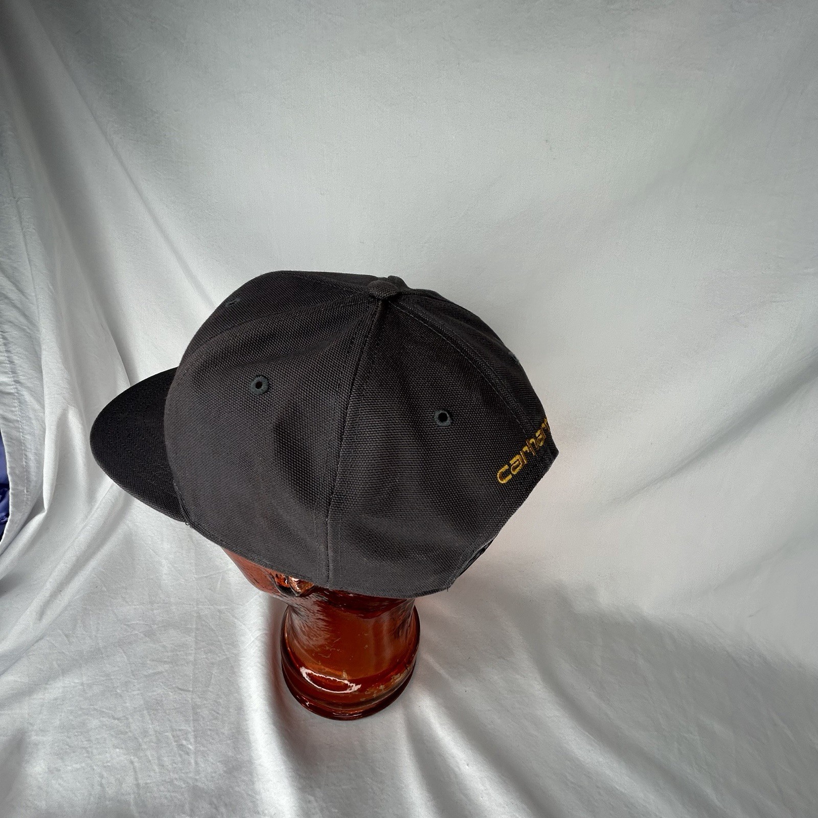 Carhartt Firm Duck Ashland Mens Black Flat-Bill Structured Snapback Hat Cap image 4