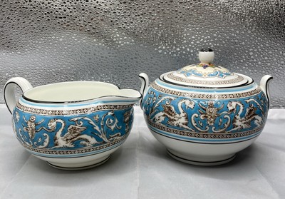 Wedgwood Florentine Turquoise Sugar & Creamer W2714