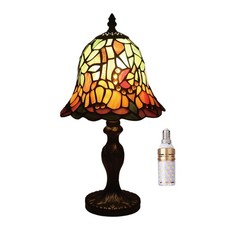 Meimond Table Lamp Tiffany Style 8 Inch Stained Glass Lampshades Small Bedsid...