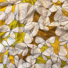 Vintage VERA Neumann Silk Scarf Ladybug Signed - Yellow - Butterfly - 22" Square