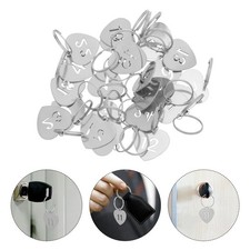 25 Pcs Hollow Heart-shaped Number Plate Stainless Bag Tags Key Cabinet Coding