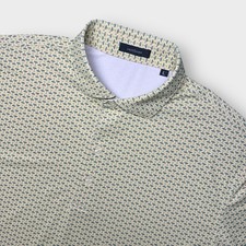 Turtleson Men  s L Yellow Martini Print Performance Golf Polo Shirt