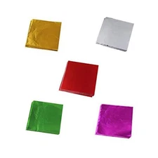 500 PCS Chocolate Foil Wrappers 5 Colors Candy Packaging Aluminum Paper Square