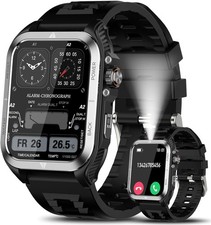 Smart Watch for Men Call Receive/Dial Rugged Tactical Fitness Tracker